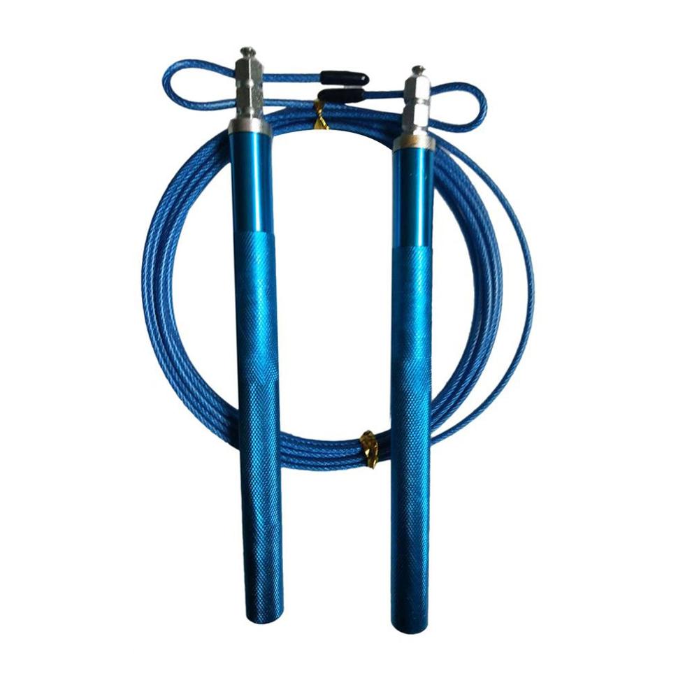 3 Meters Bearing Skipping Rope Fitness Training Jumping Rope Double Shaking Game Metal Aluminum Handle shipp: Blue