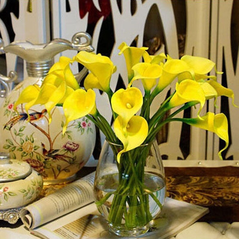 10 sztuk sztuczna kalla lilia bukiet ślubny dla nowożeńców głowice sztuczne kwiaty ślub strona główna dekoracja kwiatowa