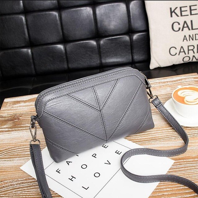 Yogodlns – sac à main tendance en cuir Pu pour femmes, sacoche à bandoulière Simple avec fermeture éclair: gray