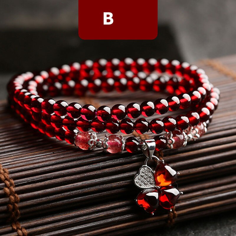 Wein Rot Granat Armbänder Für Frauen Natürliche Edelstein 925 Sterling Silber Schmuck Fox Kürbis Pixiu Schneeflocke Charme Beste Mädchen