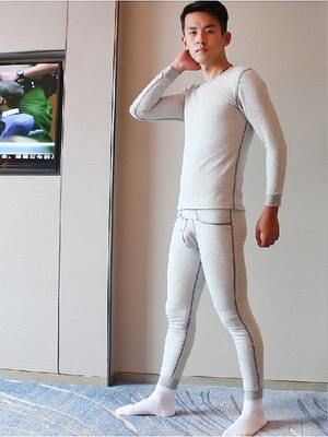 Hommes épaississement cachemire coton hommes ensemble de vêtements de nuit hommes col rond épais pyjama ensemble