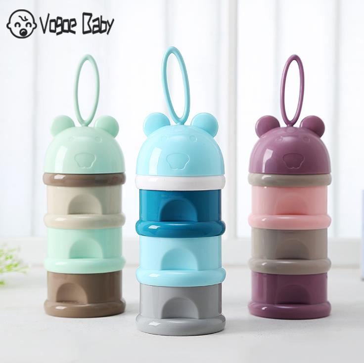 3 layer Frog Style Portable Baby Food Storage Essential Cereal Cartoon Milk Powder Boxes Toddle Kids Formula Milk Container 4829