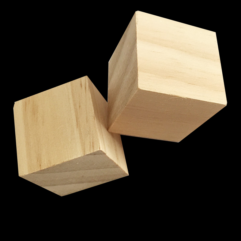 Bloques cuadrados de madera sin terminar de madera sólida Cubo de madera Mini cubos DIY artesanía en madera adorno para boda de navidad