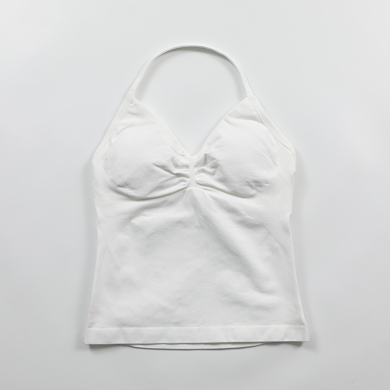 Impact Longline Strappy Top Women Seamless Yoga Tank Tops Scrunch Backless Gym Clothes Padded Workout Athletic Sleeveless Shirts
