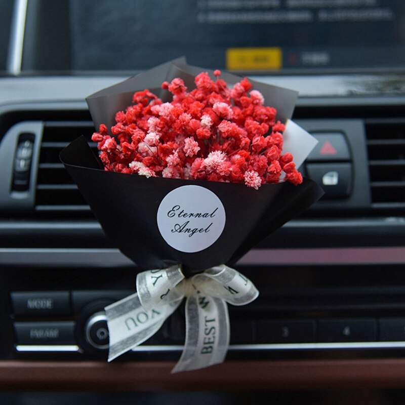 Car Air Freshener Gypsophila Dry Flower Bouquet For Car Air Vent Clip Fragrance Clip Auto Accessories Interior Perfume: RD