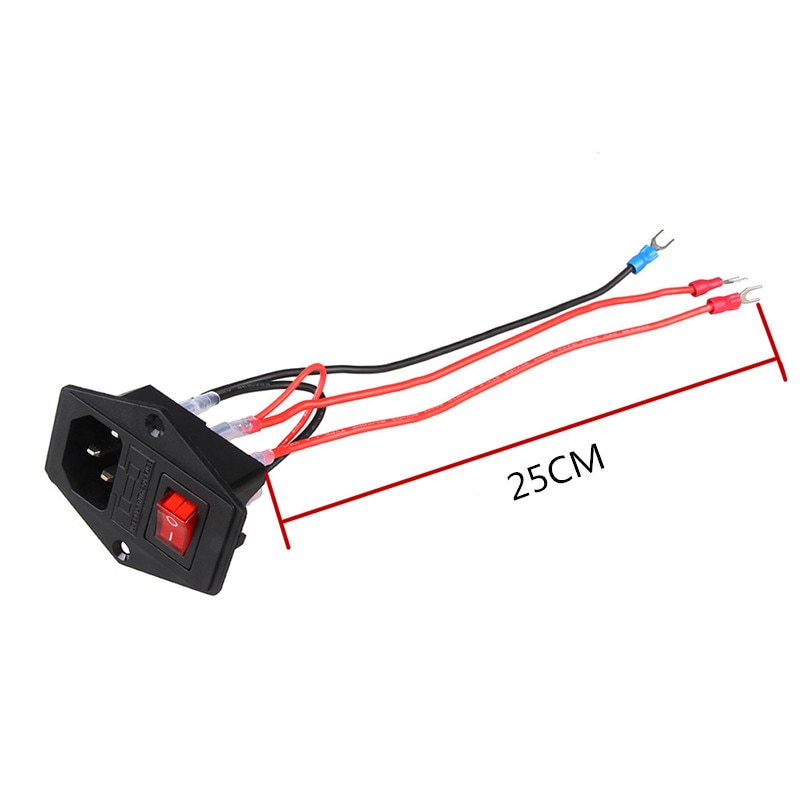 Power Rocker Switch IEC 3 Pin 320 C14 Inlaat Stopcontacten Switch Connector Plug 10A 250V AC 3D Printer schakelaar