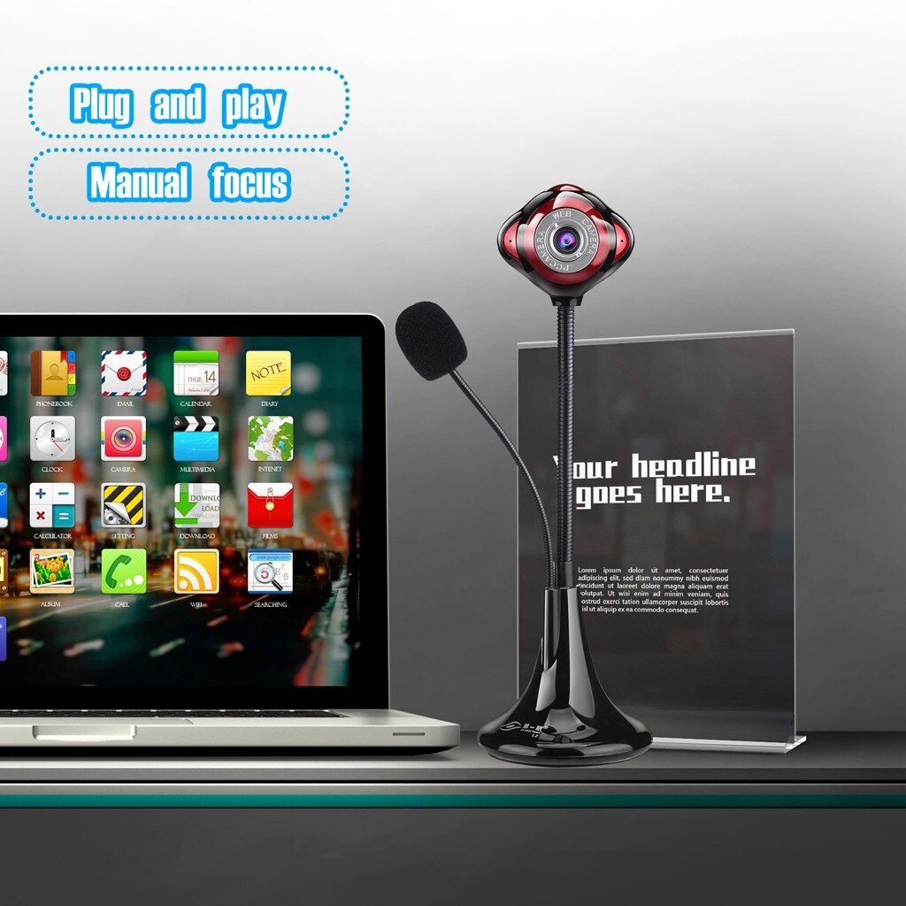 HD Webcam with Microphone - USB Video Camera for Desktop PC Laptop - Video Calling