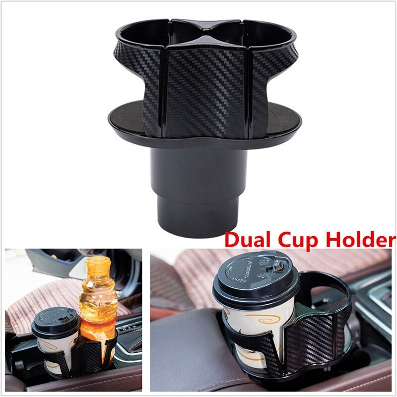 Bil mittkonsol dubbel mugghållare expander , 2 in 1 multifunktionell 2 cup mount extender, unik läskburk flaska st