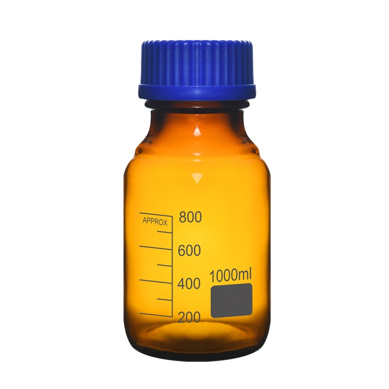 Blue Lid Brown Reagent Bottle 100-1000ml Chemical Reagent Bottle Laboratory Brown Scale Sealed Bottle