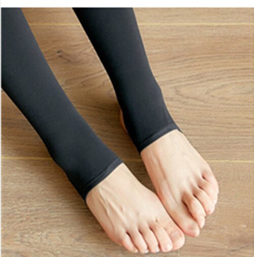 Warm Womens Plus Velvet Winter Leggings Ankle Length Keep Warm Solid Pants High Waist Women Leggings Female​​​​​​​: black 1