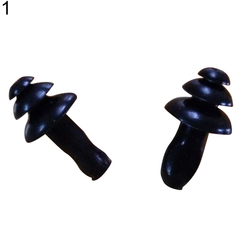 1 Pair Silicone Ear Plugs Comfortable Anti Noise Snore Study Sleep Earplugs Sound Defenders Protector Earplugs For Travel: Black