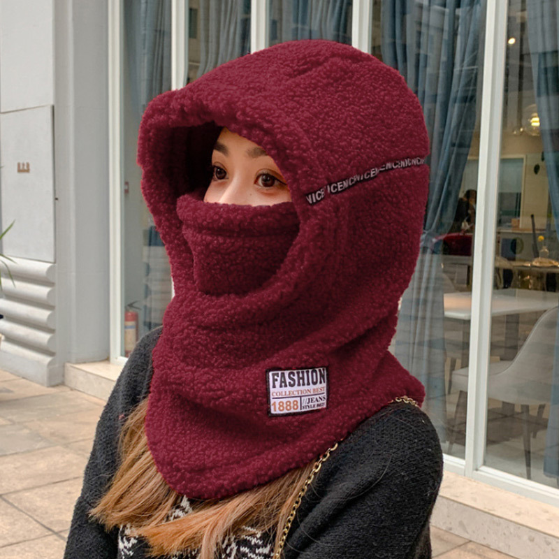 Female Fleece Hat Winter Korean Style Tide Plus Velvet Warm Earmuffs Wool Hats Woman Outdoor Cycling Cold Cap: 5