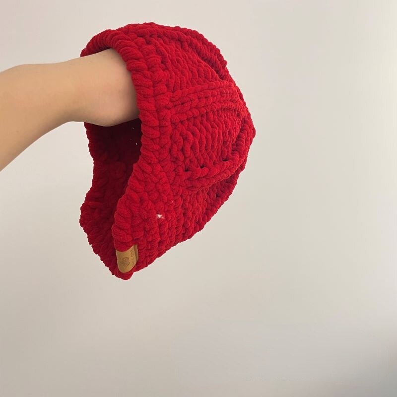 Japanse Eenvoudige Hand Gemaakt Eend Tong Muts Haak Wollen Hoed Voor Jongens En Meisjes 5 Kleuren Peuter Baby warme Muts: red