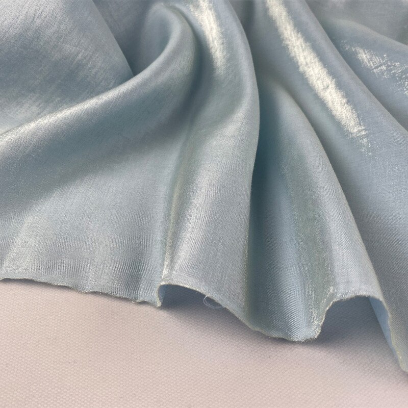 Cf701 effen gele/gouden/blauwe/roze/grijze glanzende zachte dunne zomerstoffen voor jurken, katoenen tencel satijnen stoffen, handgemaakte doe-het-zelf stoffen