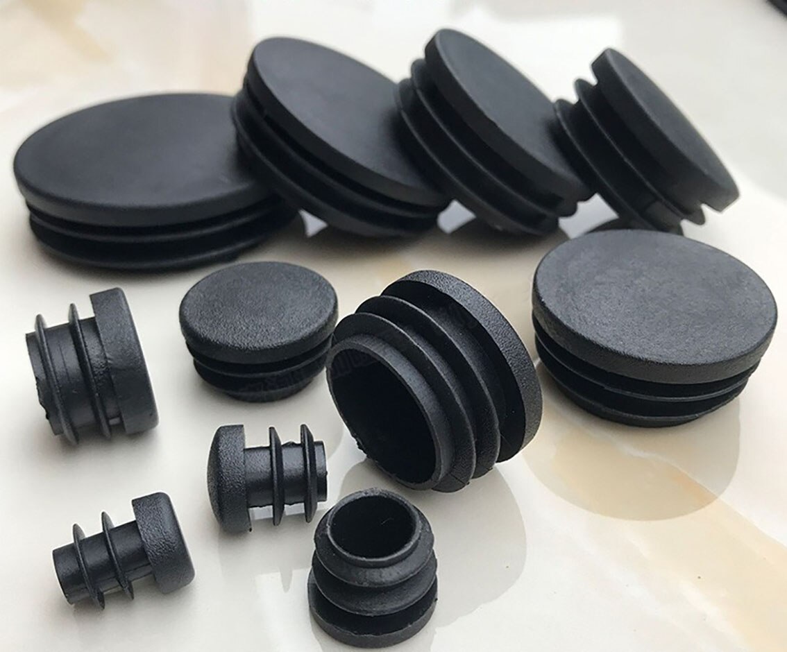 1/2/5/10/20pcs 12mm-76mm Black Plastic Round Caps Inner Plug Protection Gasket Dust Seal End Cover Caps For Pipe Bolt Furniture