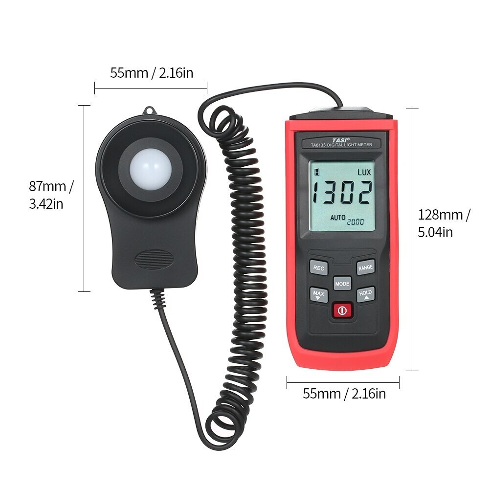 TASI Mini luminomètre LCD portable photomètre numérique luxmètre compteur de lumière 0-199999 Lux luminance mètre numérique LUX
