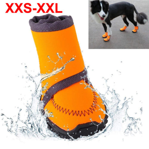Kæledyr hund vinter varm sne støvletter vandtæt skridsikker beskyttelsesko støvle orange gummi regnsko til små hunde kæledyrsprodukter