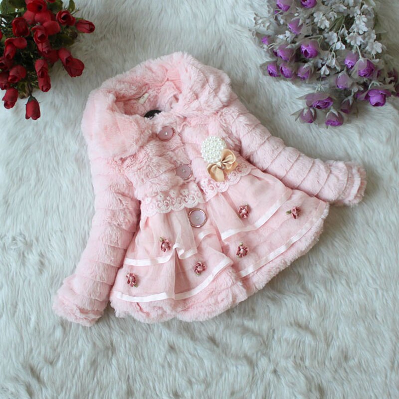 Winter Herfst Bovenkleding Faux Fur Kleding Meisjes Jassen Kinderen Jas: 2 / 2T