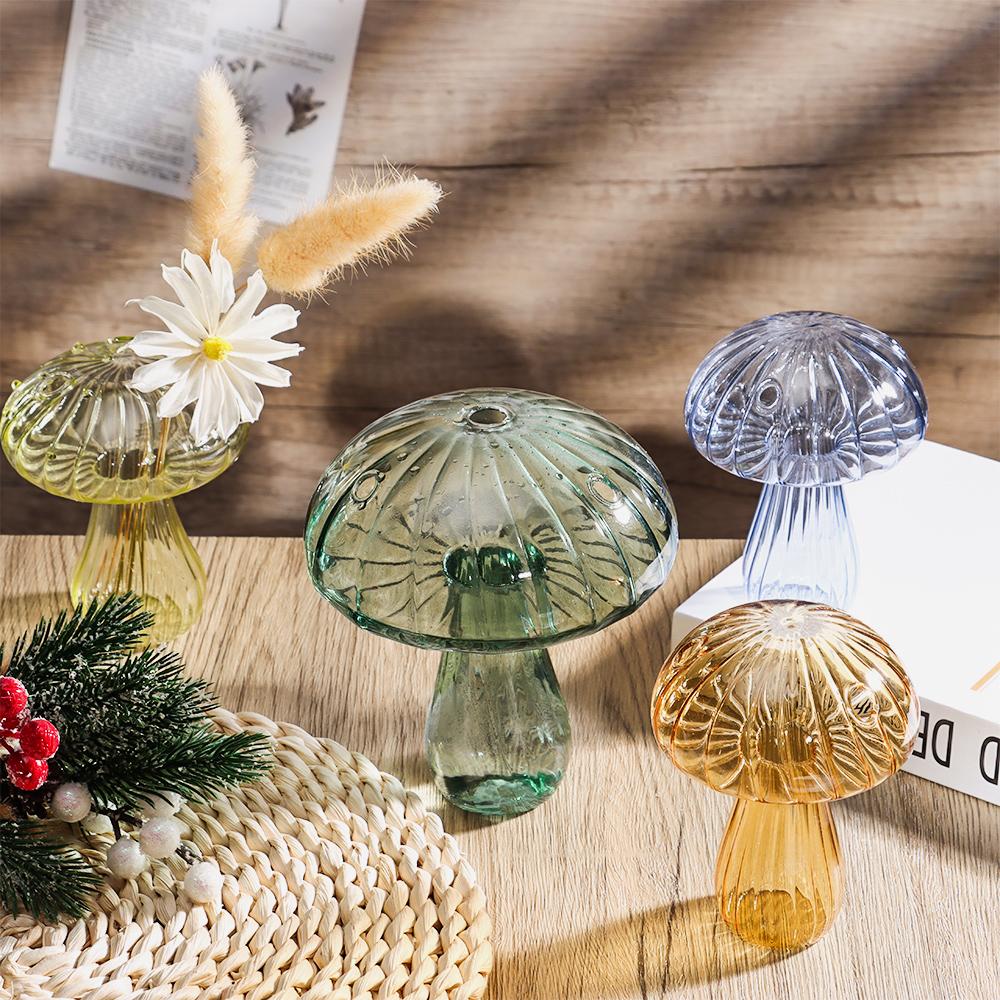 Neue transparente Glas blumen flasche hydro ponik blume Kürbis glasvase Pilz Haupt dekoration Blume