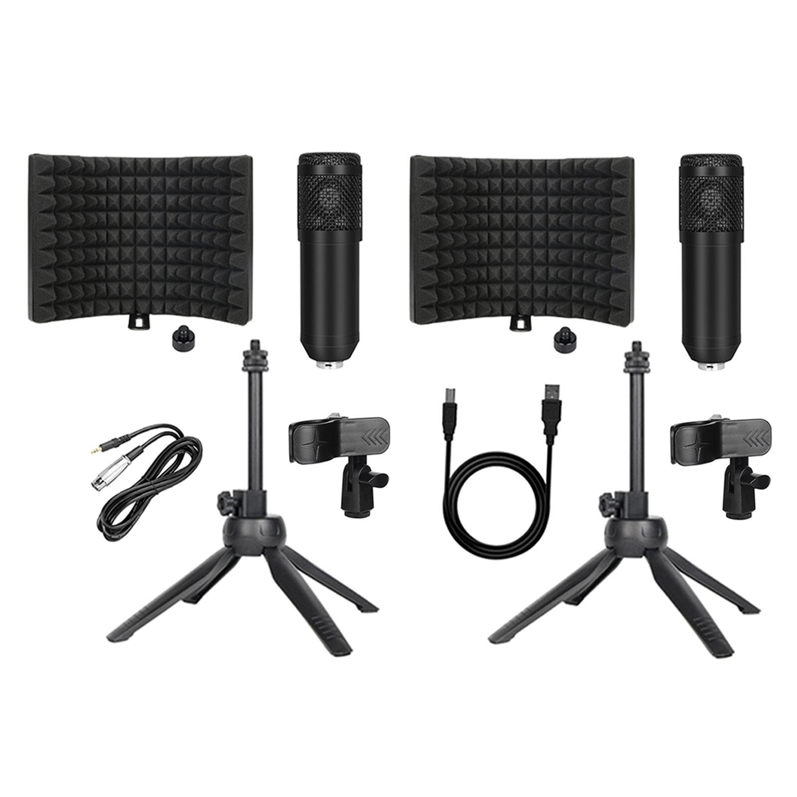 Professionele Studio Recording Condensator Microfoon Bundel Cardioid Mic Opvouwbare Pc W/Drie-Deur Isolatie Shield Voor Computer
