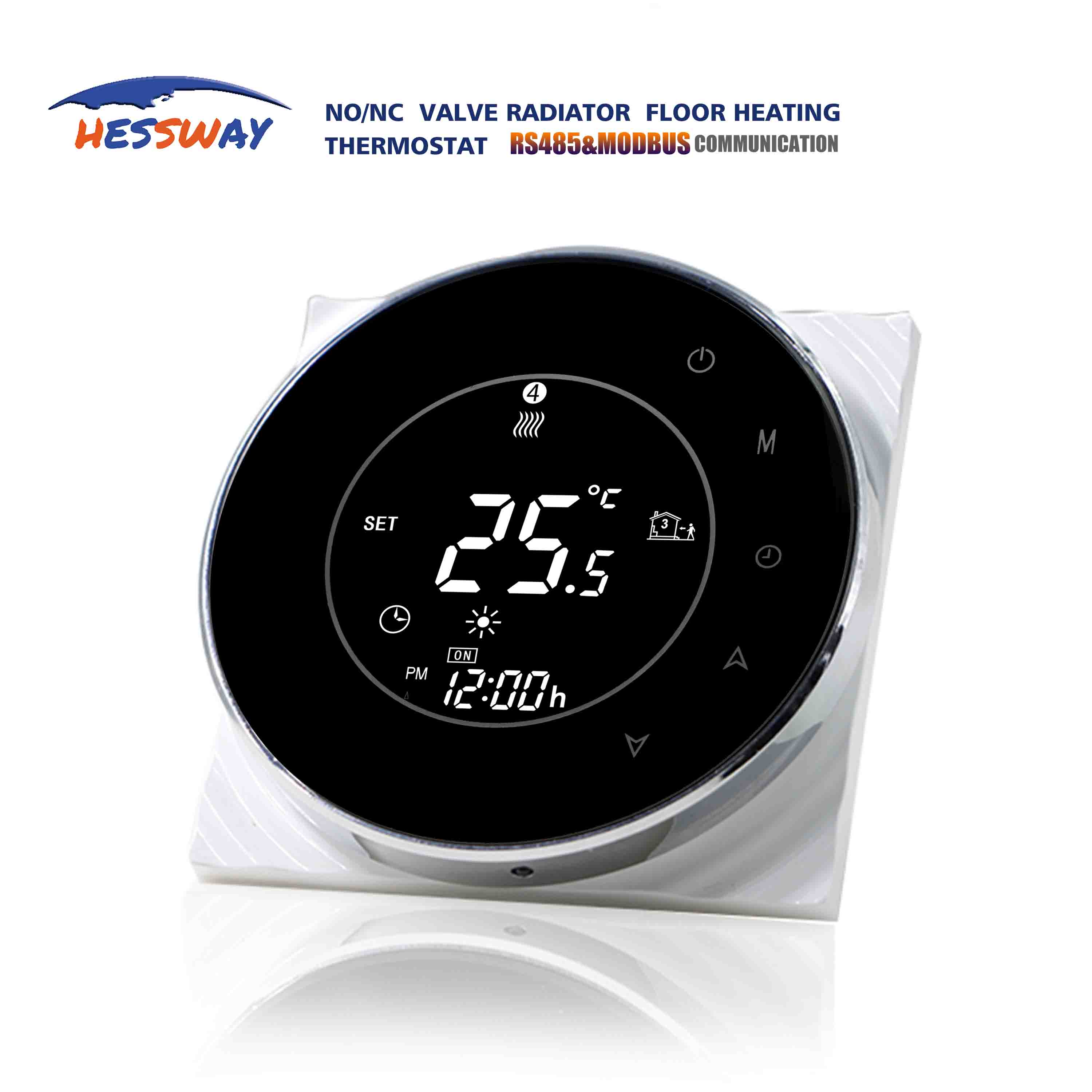 Touch screen room thermostat rs485&amp;modbus temperature controller for NC NO aconvector built into floor