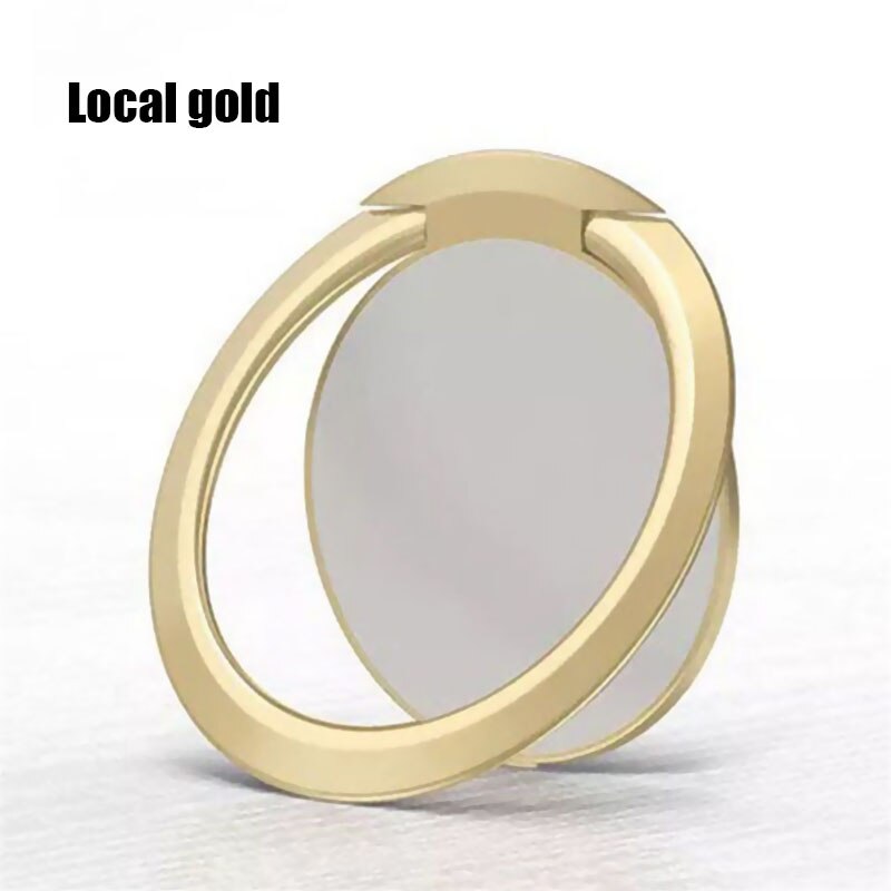 Soporte de anillo de dedo giratorio de 360 grados, agarre para teléfono móvil, montaje magnético para coche, almohadilla de pegatina trasera, soporte universal: Gold