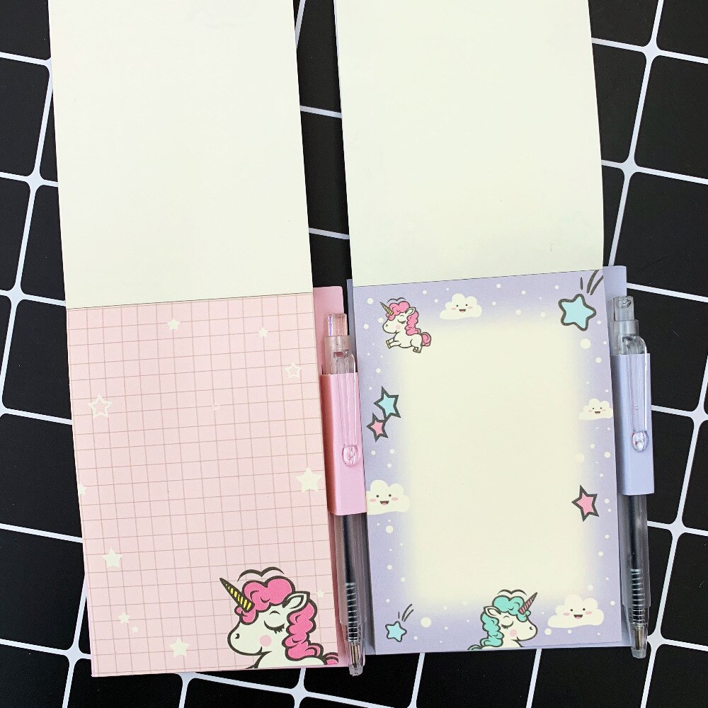 Cute Unicorn Set 1 Notebook+1 Ballpoint Pen Writing Diary Book Kids Stationery Student Rewarding School Office Supply