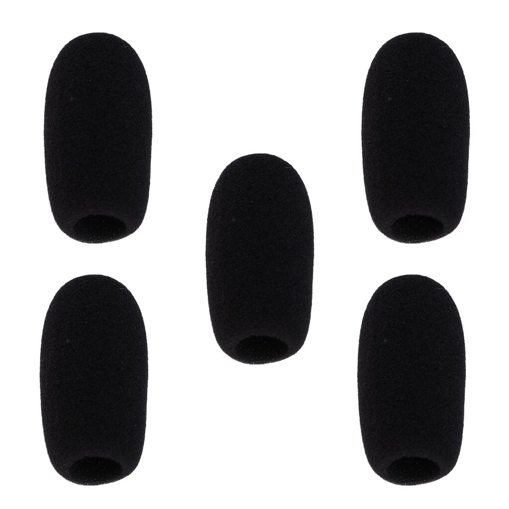 5 Pieces Black Microphone Mic Sponge Windshields Wind Muffs Covers for Meeting Conference Gooseneck Microphone Parts: 62x14mm 