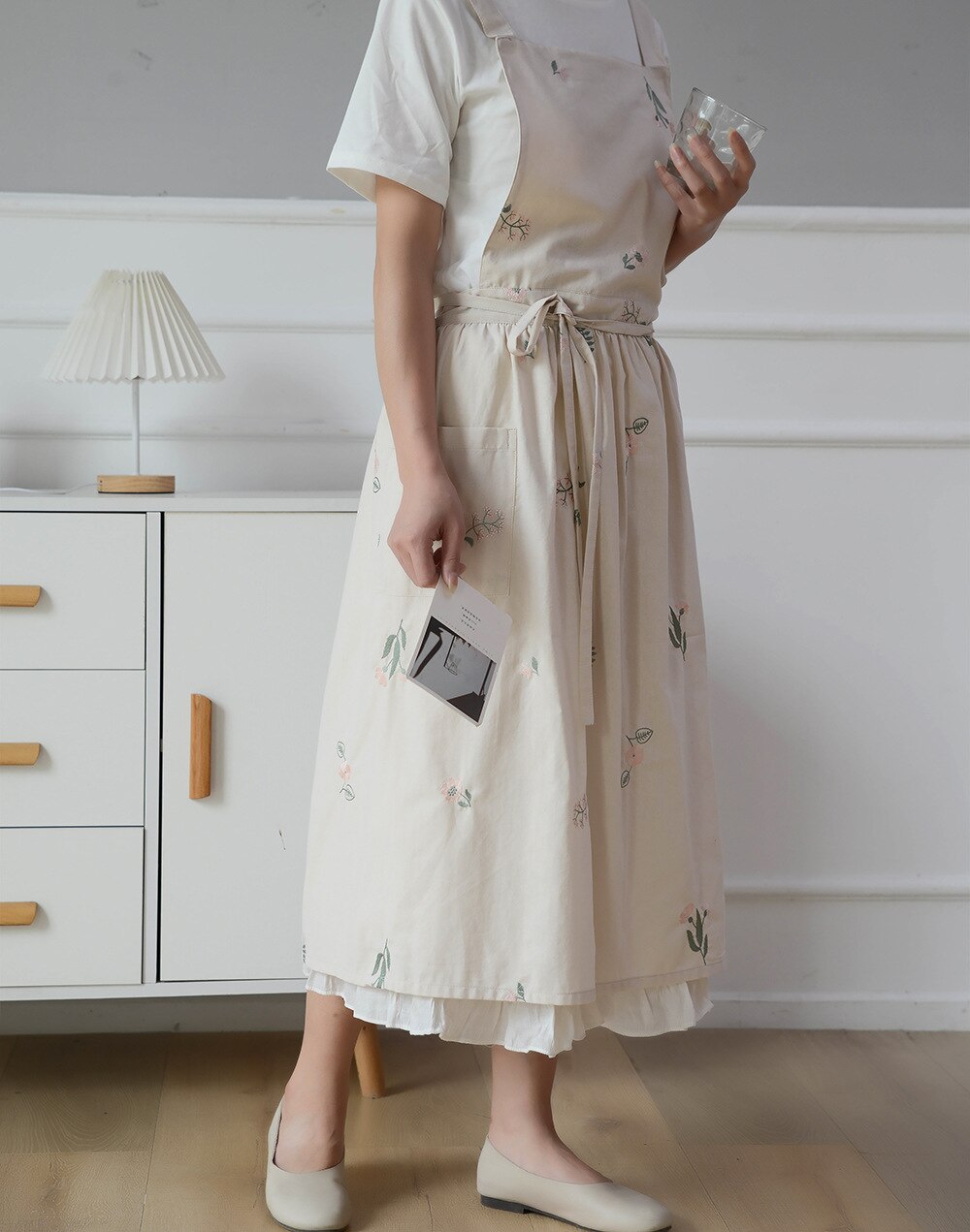 retro w stylu średniowiecznym bawełniana pościel gotowanie fartuchy kuchenne dla kobieca sukienka kwiaciarnia bluza fryzjer śliniaczek ogród fartuch: 5