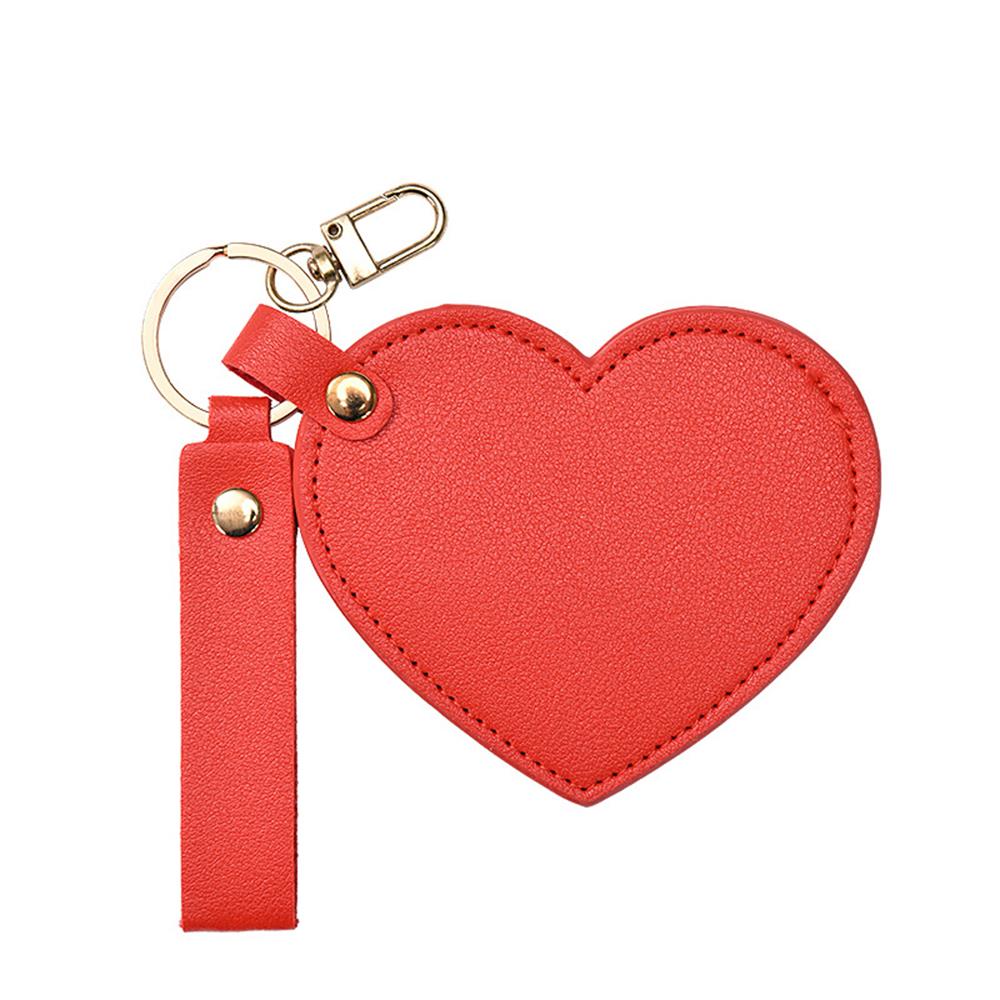 Sleutelhanger met spiegel Rugzakhanger Hangende make-upspiegel Mini Pocket Heart Bag Accessoires Sleutelhanger Sleutelhouder Mart Ett Llaveros: Rood