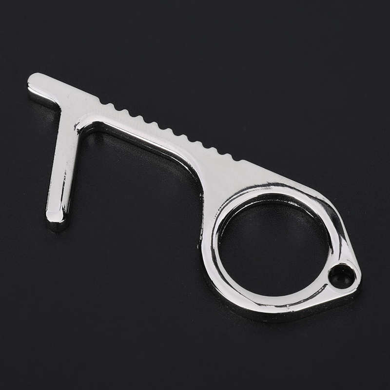 3Pcs Zinc Alloy Silver Portable Non-Contact Door Opener Opening Tool for Door Elevator Hygienic Door Opener