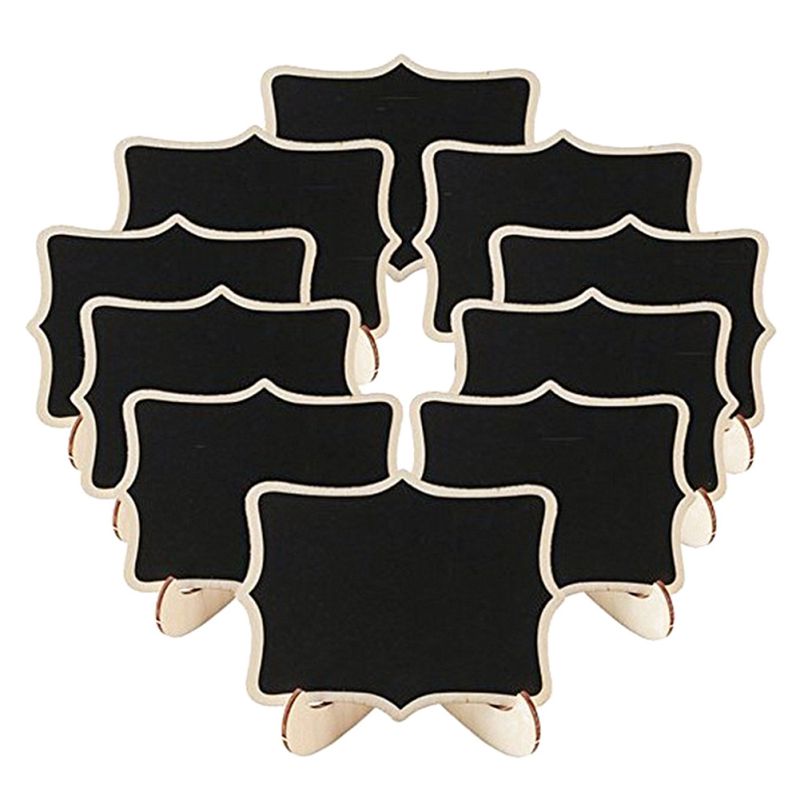 Wedding Party Message Small Wood Board Blackboard Shop Window Decoration Display Board DIY Props 10PCS: B