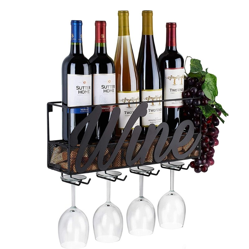 Hängen Eisen Kunst Wein Gestell Halfter schick Wein Flasche Lagerung Gestell Stilvolle Champag