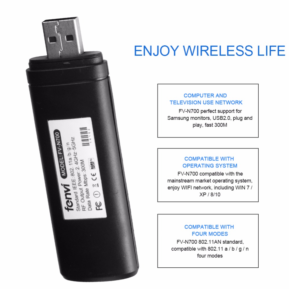 300M Wireless Wifi Adapter USB for Smart TV Samsung TV Network Card WiFi Dongle Adapter 5G 300Mbps WIS12ABGNX WIS09ABGN PC