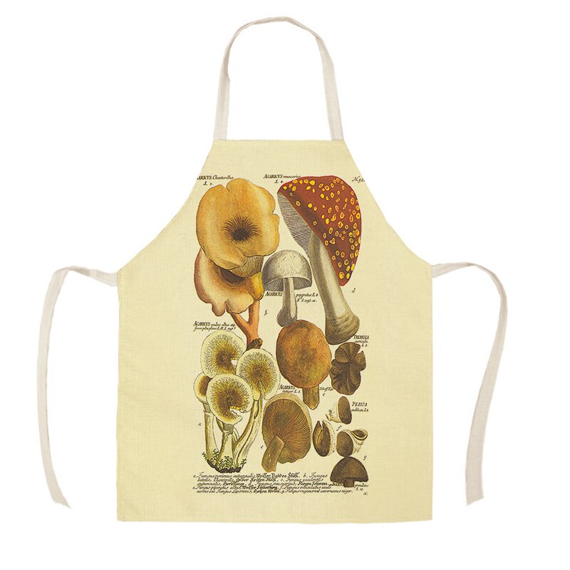 Keukenschort retro paddestoel geometrisch bedrukt linnen schorten voor mannen vrouwen huishoudelijke schoonmaakmiddelen  wq203: Wq20304 / 38 x 47cm kindermaat