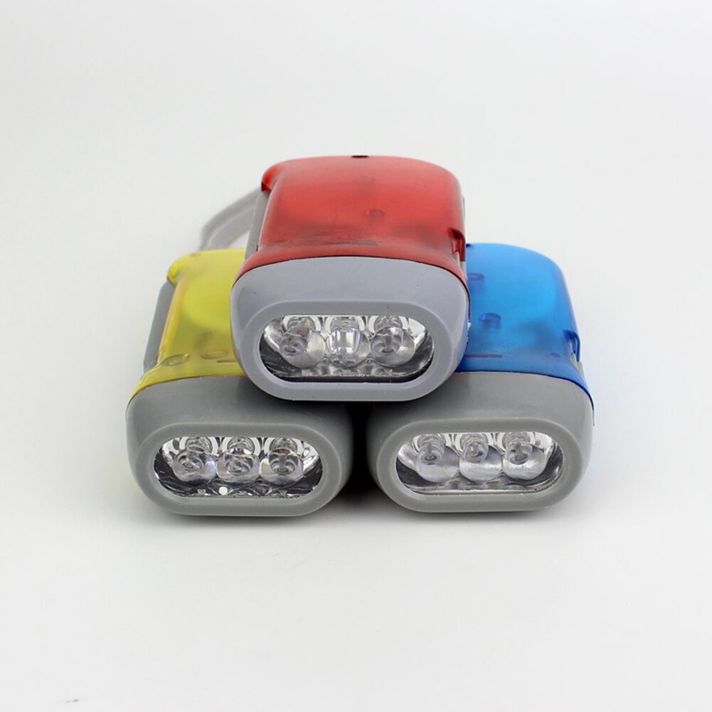 LED Hand Pressing Dynamo Crank Power Wind Up Flashlight Torch Light Hand Press Crank Outdoor Lamp Light Camping Hiking Supplies