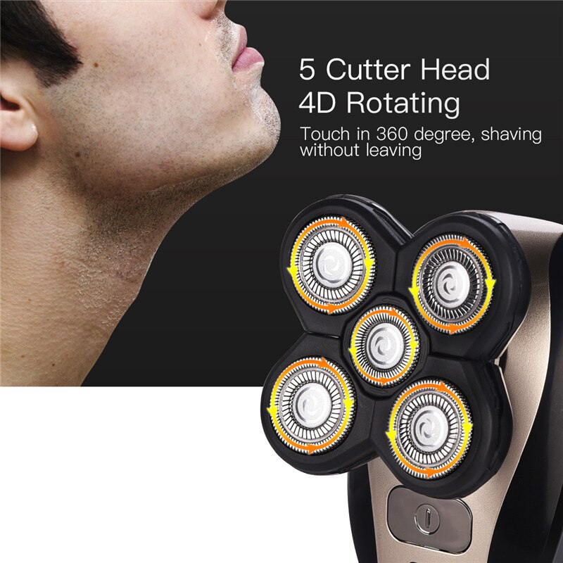 5 In 1 Grooming Kit Wasbare 5 Hoofden Elektrisch Scheerapparaat Usb Oplaadbare Scheerapparaat Scheerapparaat Voor Mannen Snijmachine Baard Waterdicht p50