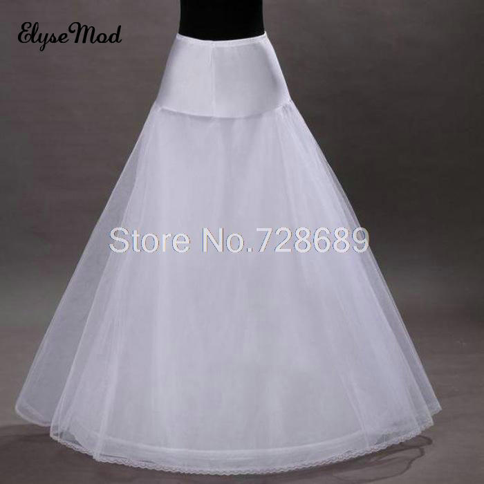 A Line 1-hoop 2-layer Tulle Wedding Bridal Petticoat Underskirt Crinolines for Wedding Petticoats