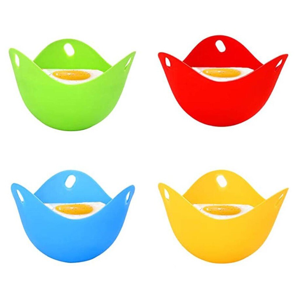 4PCS random color egg poacher silicone pancake egg poach pods baking cup kitchen cookware bakeware tool utensil: Default Title