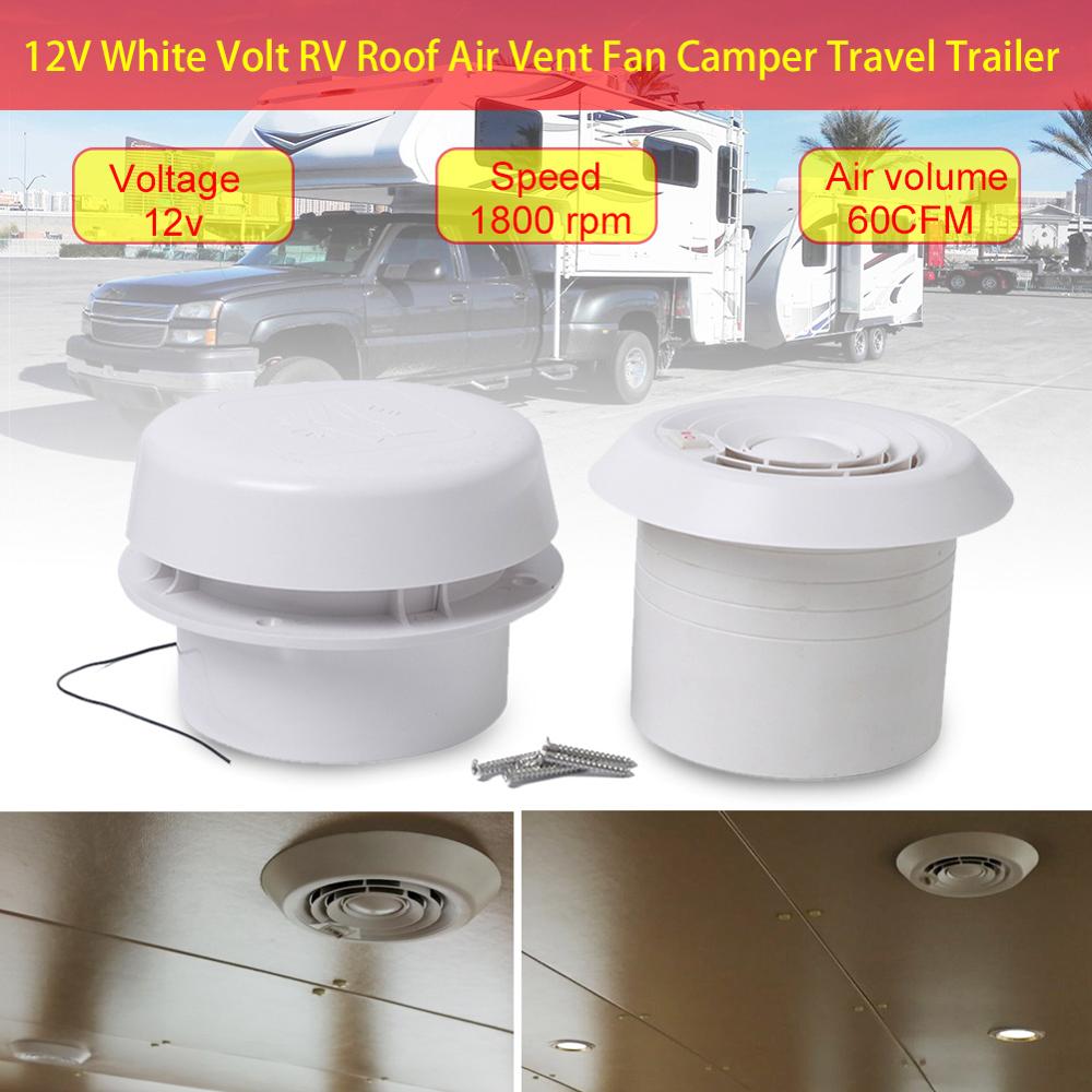 Caravana rv acessórios 12v rv telhado cogumelo cabeça silencioso ventilador 12v volt branco rv telhado ventilador de ventilação de ar camper viagem reboque 5.0