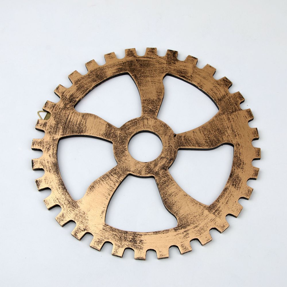 Date rétro Style industriel en bois engrenage décoratif roue engrenage ornements Art Bar café maison tenture murale décor artisanat: Or / 24cm