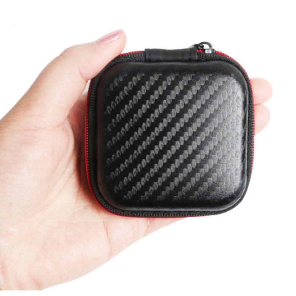 Mini Headphone Case Bag Portable Earphone Earbuds Box Storage for Memory Card Headset USB Cable Charger Organizer