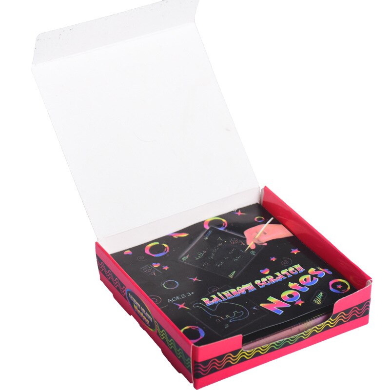 Rainbow Scratch Art Mini Notes With Wooden Stylus Scraping Drawing Toys Arts And Crafts For Girls Stocking Art YJN