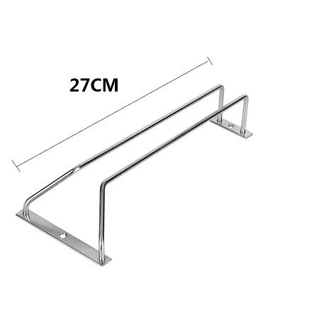 Rostfritt stål vinställ enkel och dubbelrad vinglasställ högt glasställ rack vägghängande förvaringslåda  wf910135: 1 rad 27cm