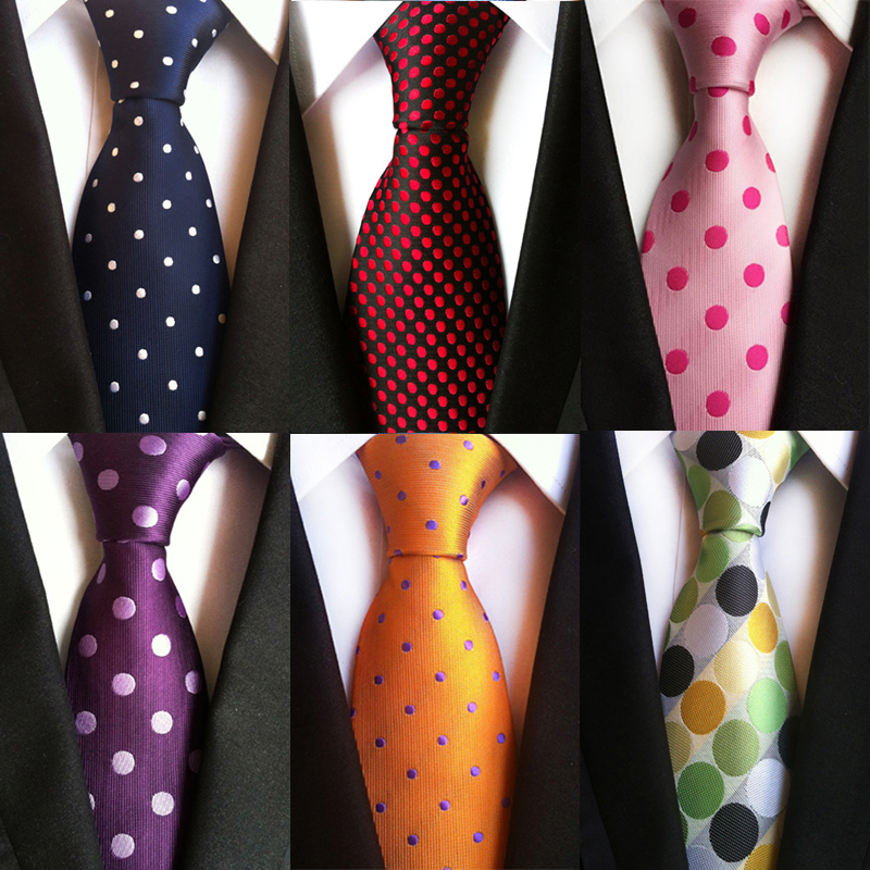 GUSLESON-Corbata de lunares florales para hombre, corbata informal de 8cm de seda, azul y rojo, de negocios, boda, corbatas formales para el cuello, accesorios