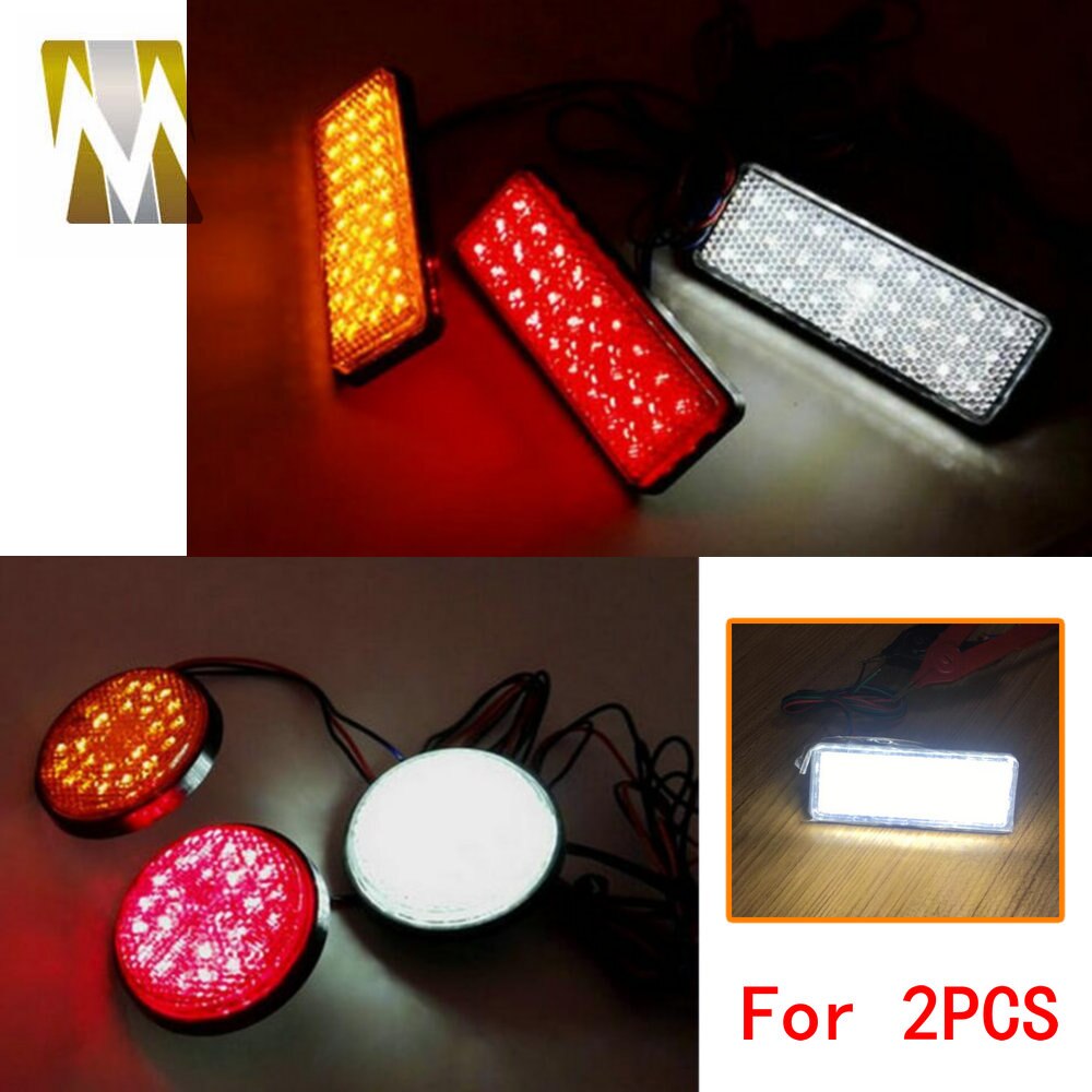 Faro trasero de moto de Motocross, Reflector LED redondo/rectangular, luces de freno, lámpara de señal de giro, accesorios universales para automóviles y motocicletas