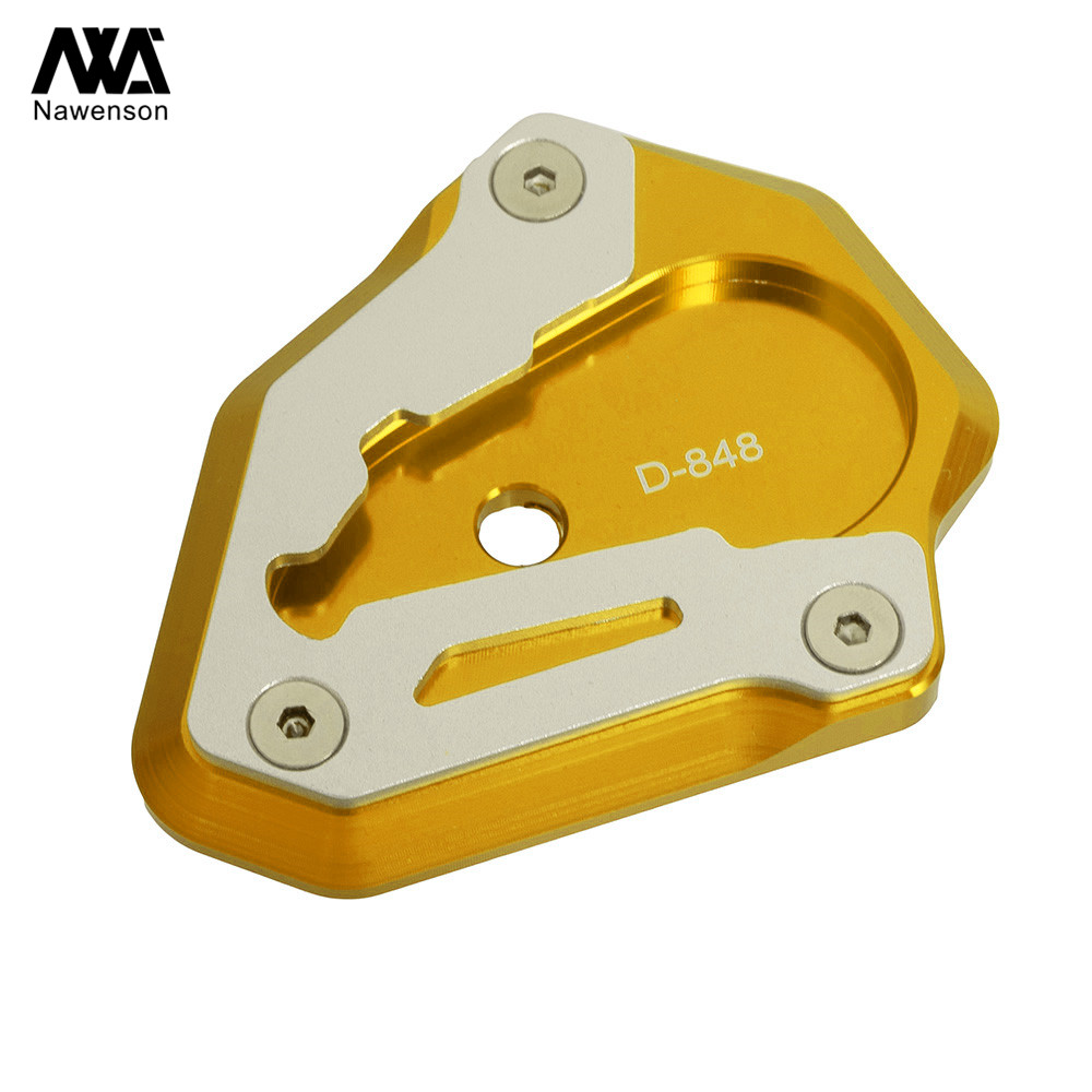 Plaque de Support de coussinet d'extension de béquille d'agrandisseur de pied en aluminium de CNC de moto pour Ducati 848 1098 1198: Gold