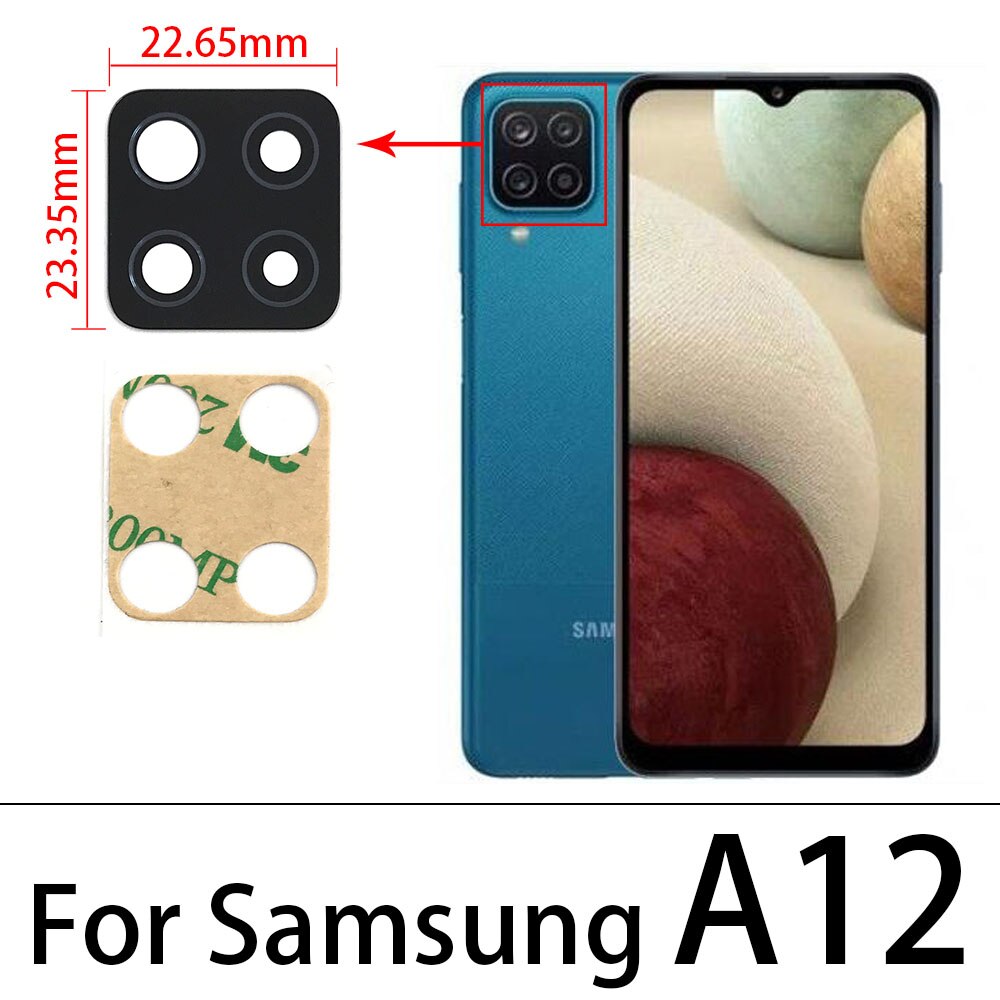 2PCS Rear Back Camera Glass Lens With Glue Adhesive Sticker For Samsung A12 A21 A31S A42 Replacement Parts: A12