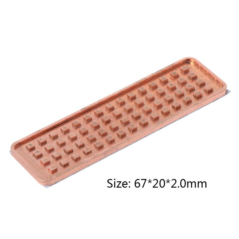 Copper NVME NGFF M.2 Heat sink 2280 SSD Metal Sheet Thermal Conductivity Silicone Wafer Cooling Fan M2 Heatsink: 2mm