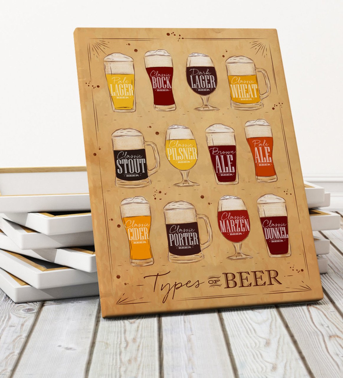 Bier Rassen Canvas Print (50X70 Cm.) 1 Woondecoratie Speciale Home Office Business Plaats: Default Title